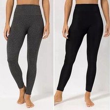 MUK LUKs Strumpf-Leggings gefüttert schwarz/grau Größe L/XL 2er Pack