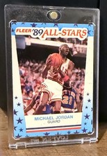 1989 Fleer All-Stars Michael Jordan Sticker #3 Chicago Bulls HOF Unpeeled