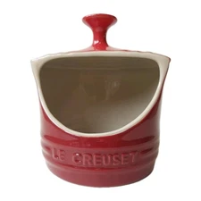 NWT Le Creuset CERISE Red Ceramic Open Salt 10 oz Keeper Pig Cellar Crock 0.3 L