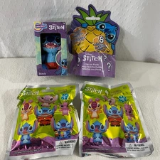BUNDLE Disney Stitch Micro Teenies/Mystery Collectible Clip-On/Figural Bag Clip