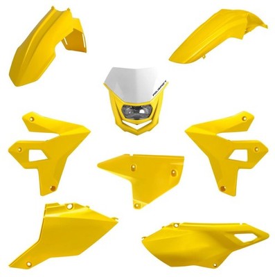 Polisport MX Plastic Restyling Kit for Suzuki DR-Z400 (2000-24) Motocross, Yl/Wh