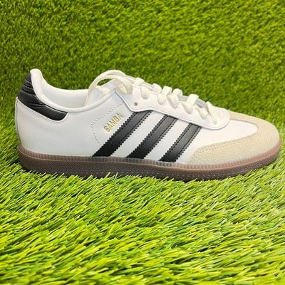 Adidas Samba Mens Size 6 White Black Gum Leather Running Indoor Soccer Shoes
