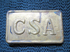 CIVIL WAR CSA CONFEDERATE DESIGN BRASS LEAD BELT BUCKLE VINTAGE RARE 1970s