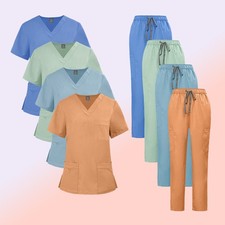 Unisex Medical Scrub Set: Lightweight, Breathable Doctor/Nurse Uniform