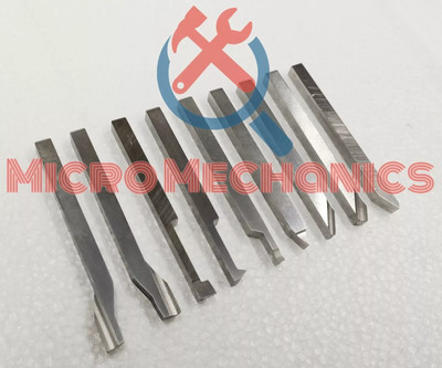8mm x 80mm HSS Ground Lathe Form Tools 9 Piece Set Unimat Emco Myford Boxford