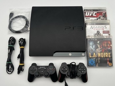 Sony Playstation 3 Slim - 320GB Konsole | Schwarz + 3x Spiele & Kabel | PS3