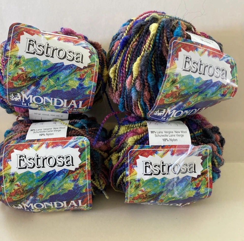 4 NWT Balls Mondial ESTROSA 90% New Wool 10% Nylon Multicolor Italy 50g 100m - Image 2 of 4