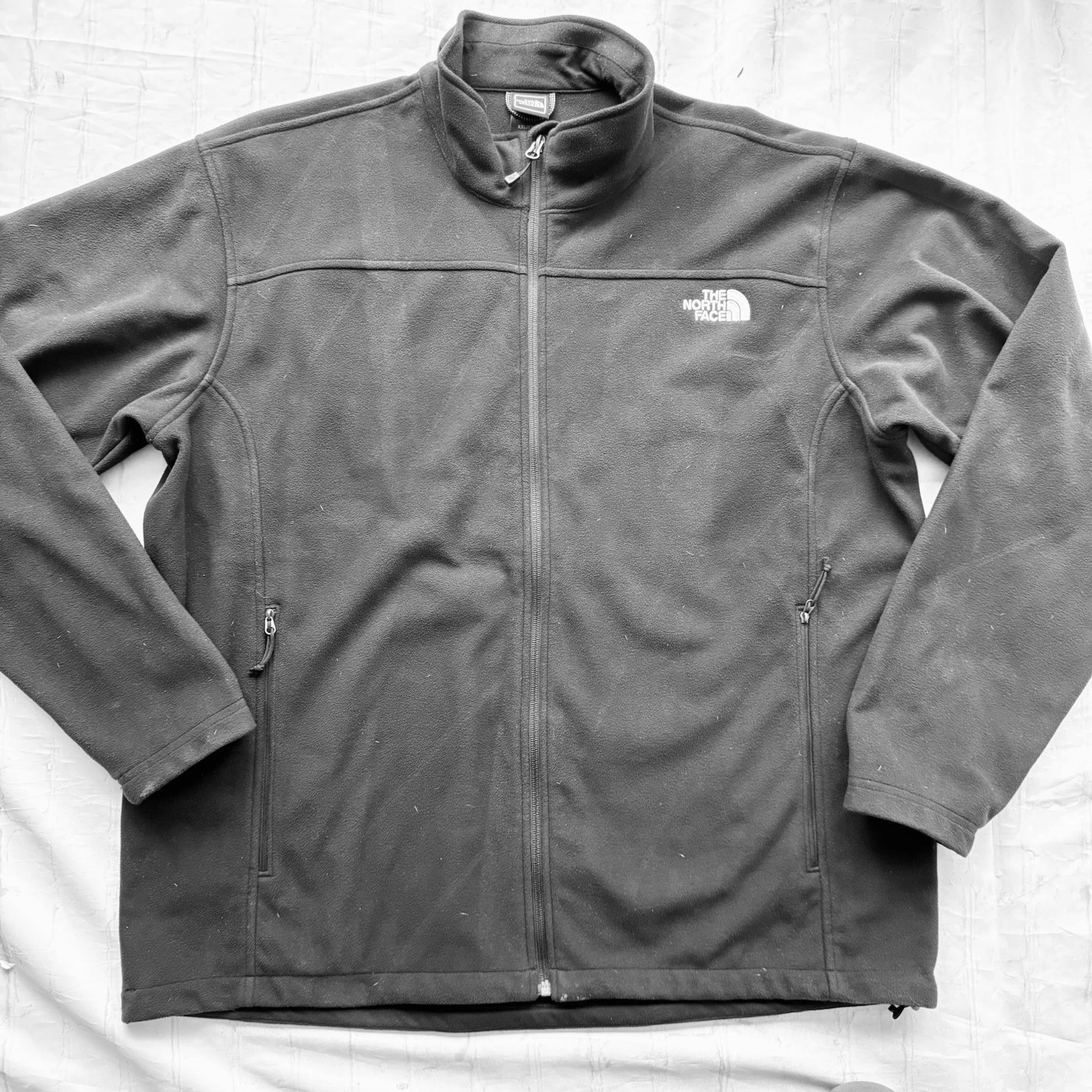The North Face Fleece Jacket Mens 2XL XXL Black Full Zip Chest Zip Outdoor Hike