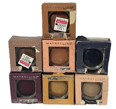 7x Maybelline Color Tattoo Cream Eyeshadow VIP, Urbanite, Knockout, Golden ++