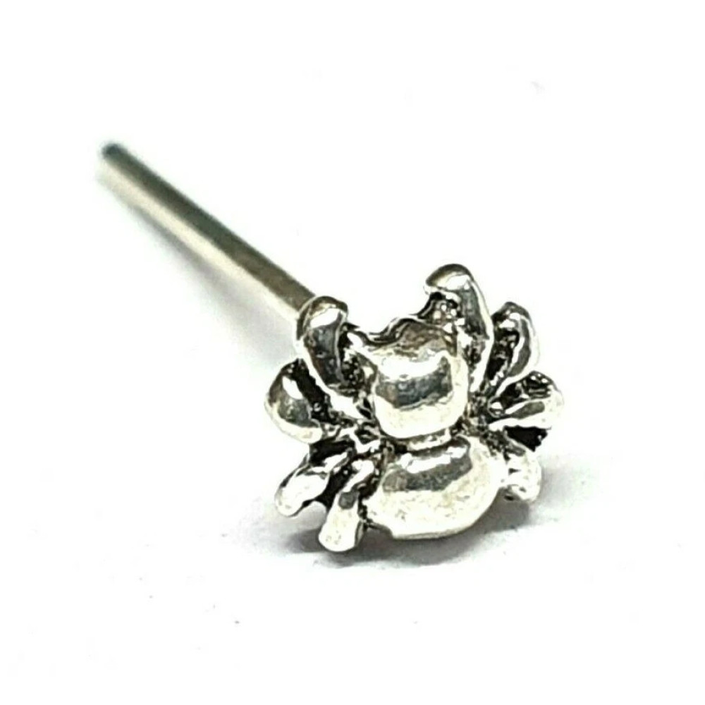 Spider Nose Stud Wolf Spider 925 Silver L Bendable Straight Nose Body Jewellery