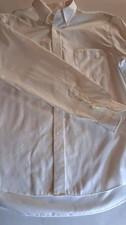 Chaps Men's White Solid Dress Shirt 16.5 36/37 Regular Fit Non Iron Stretch