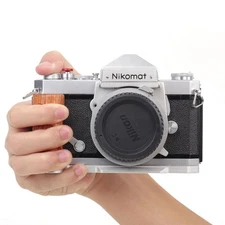 Wood L Hand Grip For Nikon MATE  FTN FT2 FT3 Camera Aluminum