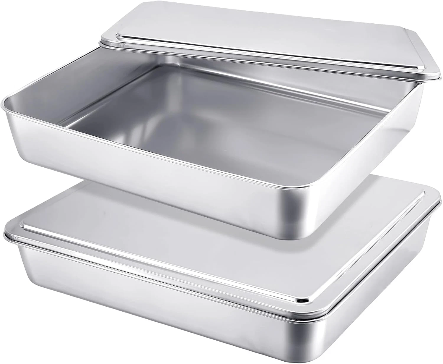 2 Sets Stainless Steel Cake Pan with Lid 11 X 13 Inch Rectangle Bread Loaf Pans
Opens in a new windo