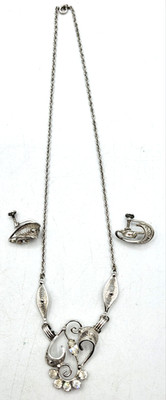 Vintage AmLee Sterling Necklace Earrings Set