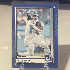 2025 Panini Donruss - Tyjae Spears #256 Press Proof Blue Tennessee Titans