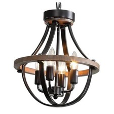Chandeliers Farmhouse Ceiling Chandelier Black Modern Rustic 13 inch Wood
