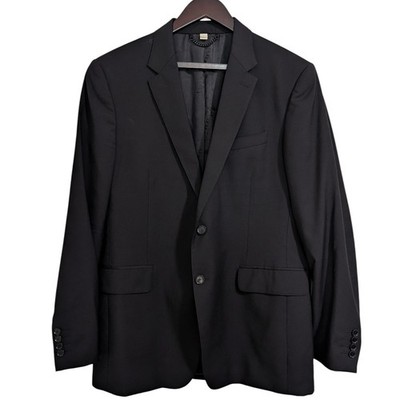 Burberry London Black Virgin Wool Suit Jacket Blazer Italy Men's