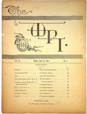 Worcester Polytechnic Institute Magazine Vol. 9 #6 GD- 1.8 1893 Low Grade