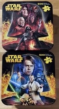 Lot Of 2 STAR WARS 500 piece Jig Saw Puzzles With Collector's Tins