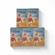 5 Pack Ddrops Baby Liquid Vitamin D3 400 IU 90 Drops - 0.08 fl oz