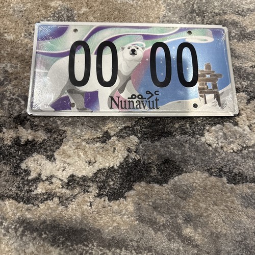 Nunavut Sample License Plate Bear And Northern Lights