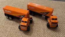 1989 Road Champs Allied Movers Orange Semi Truck - Galoob - ~4” Long - Lot Of 2
