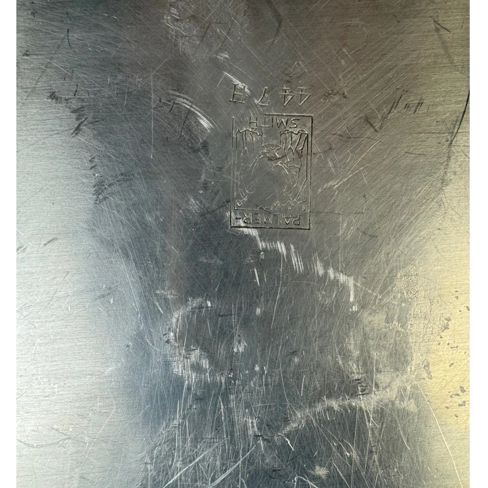 Bandeja de aluminio Palmer Smith vintage grabado floral plato para servir con asas Foto 4 de 4