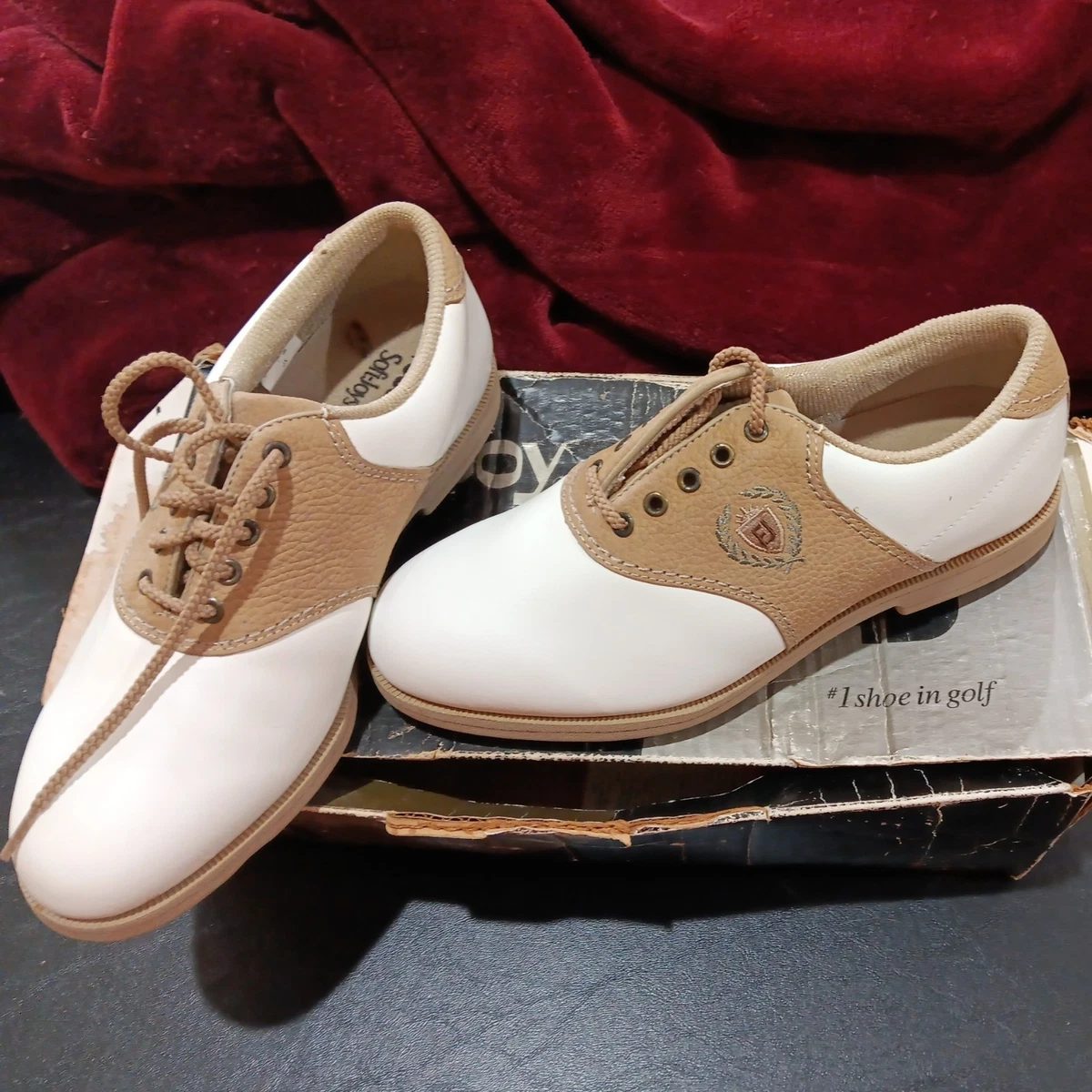 FootJoy Men’s GreenJoys White and Brown Oxford-Style Golf Shoes - Size 12 (NWT) Amazon.com | FootJoy Mens FJ Originals Previous Season Style  main image 2