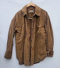 Free People We The Free Baby Cord Buttondown Shirt Top Warm Tobacco Small 