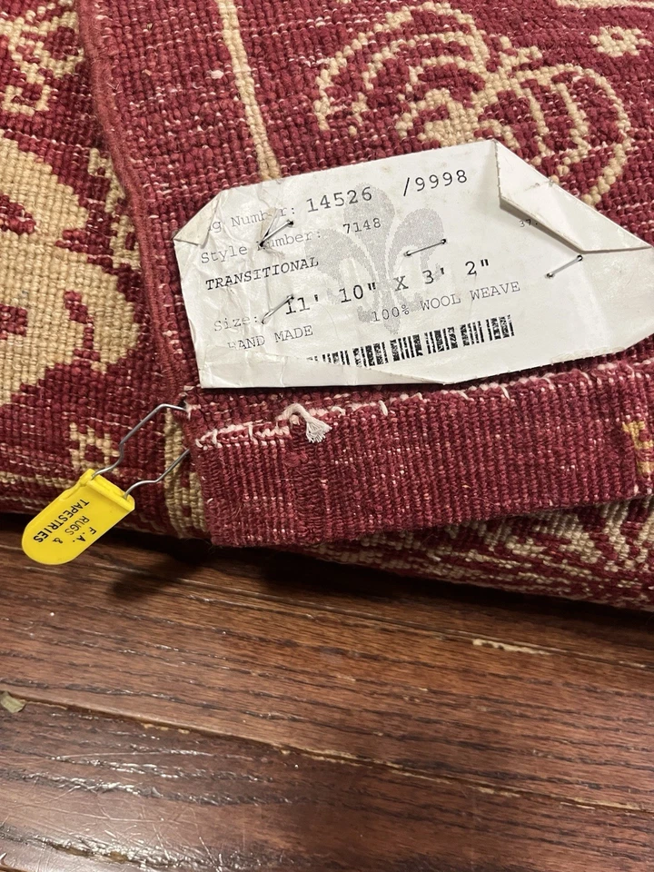 EORC Handmade Afghan Wool Red Transitional All Over  Turkish Knot Rug/Adamczak - Image 4 of 4