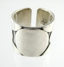 Designer Q2 Sterling Silver Modernist Open Band Thick Ring Size 7 Weighs 14.6g