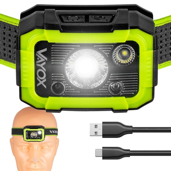 Kopflampen Led Vayox VA0187 Stirnlampe 750Lm USB-C 4 Lichtmodi Wiederaufladbar-image