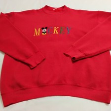 Vintage Mickey Mouse Walt Disney Crewneck Sweatshirt 90s Embroidered XL