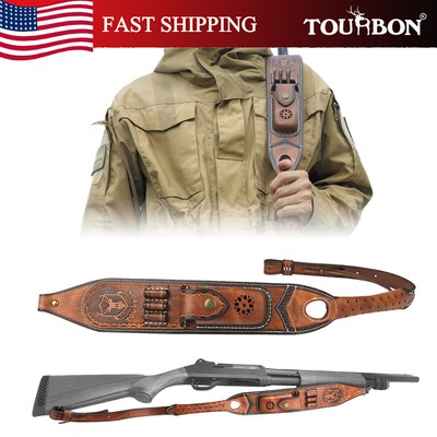 TOURBON Outdoor Hunting Gun Sling Rifle Strap Ammo Holster w/Knife Pocket Gift