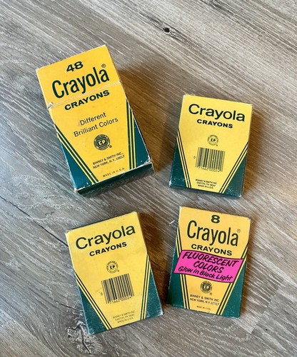 Vintage Crayola Crayons Lot 4 Boxes Fluorescent - Picture 4 of 5