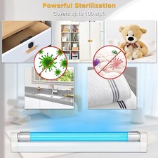 UVC Light Bulb Sanitizer, 253.7NM - 6W 110V Lamp with On/Off Switch Cord