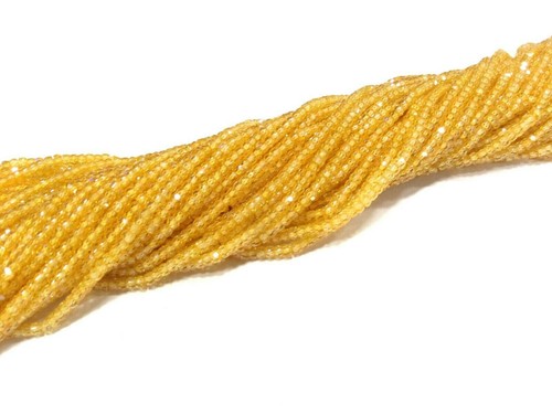 YELLOW SAPPHIRE ZIRCON RONDELLE FACETED 3MM GEMSTONE BEADS 18"INCH 1 STRAND - Picture 9 of 12