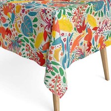 Jacquard Tischdecke beschichtete Baumwolle ISOLDE Dschungel eckig rund oval