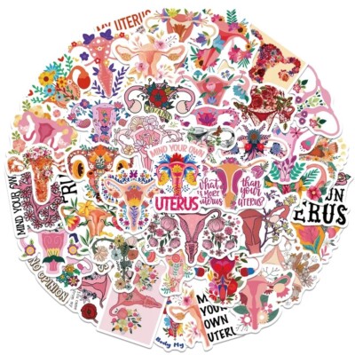 Uterus, Pro-Choice Aufkleber. 10er Set Tagebuch. Scrapbooking. Aufkleber. Handwerk