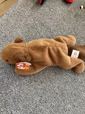 Ty beanie new rare baby bucky the beaver