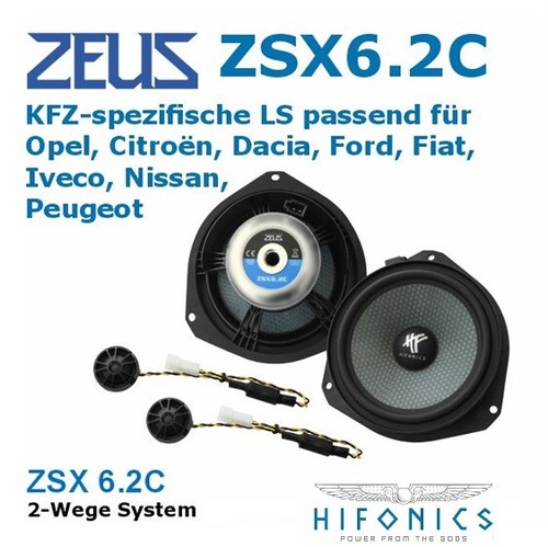 Hifonics ZSX 6.2C 16.5Cm Speakers Compatible With Iveco Daily IV 2006 ...