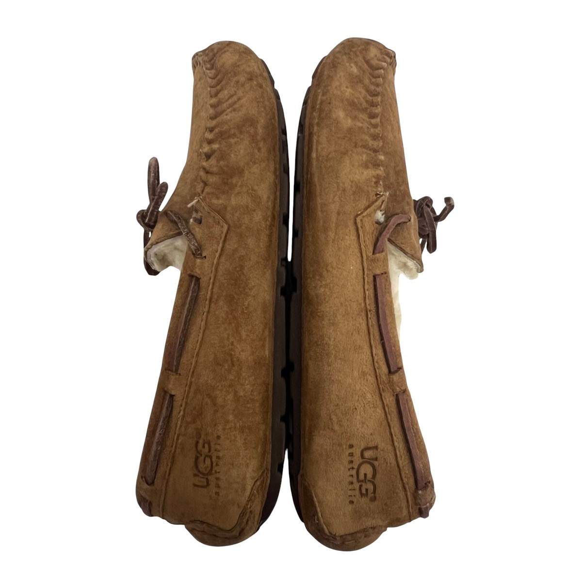 UGG Australia Dakota Suede Fur Lined Slip On Moccasins 