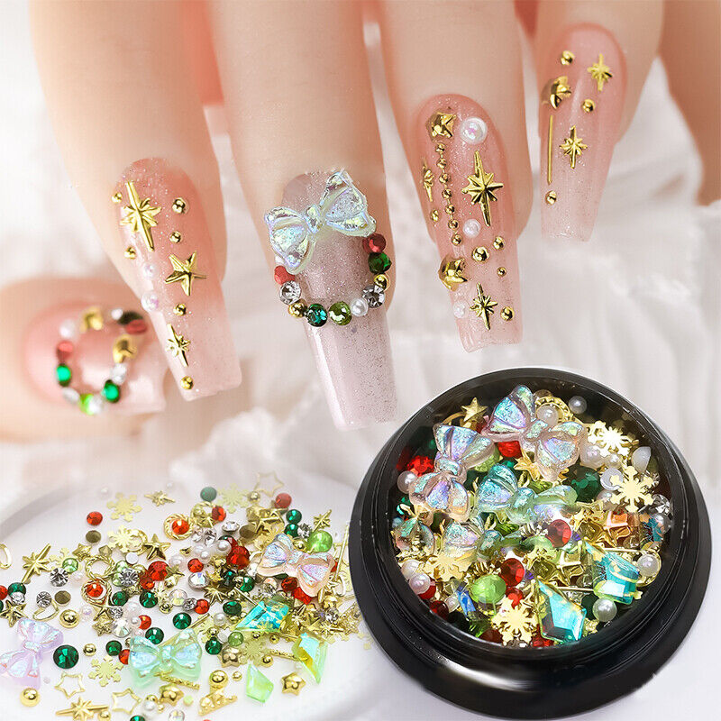 nail designs with glitter and rhinestones