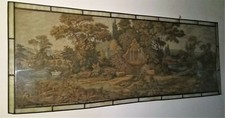 ARAZZO BELLISSIMO-CORNICE IN VETRO CON LEGATURA A PIOMBO-PRIMI 900- MIS. 140X52