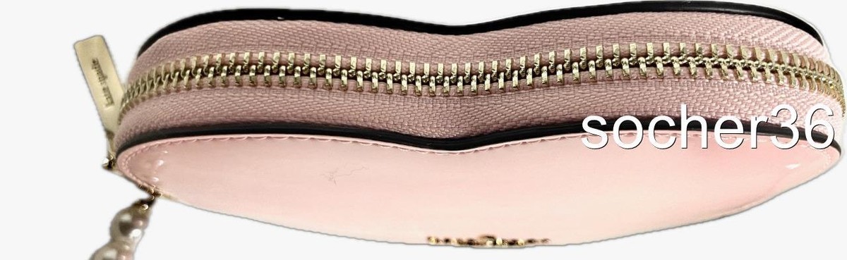 KATE SPADE FAUX PEARL LOVE SHACK 3D PATENT HEART WRISTLET FACTORY