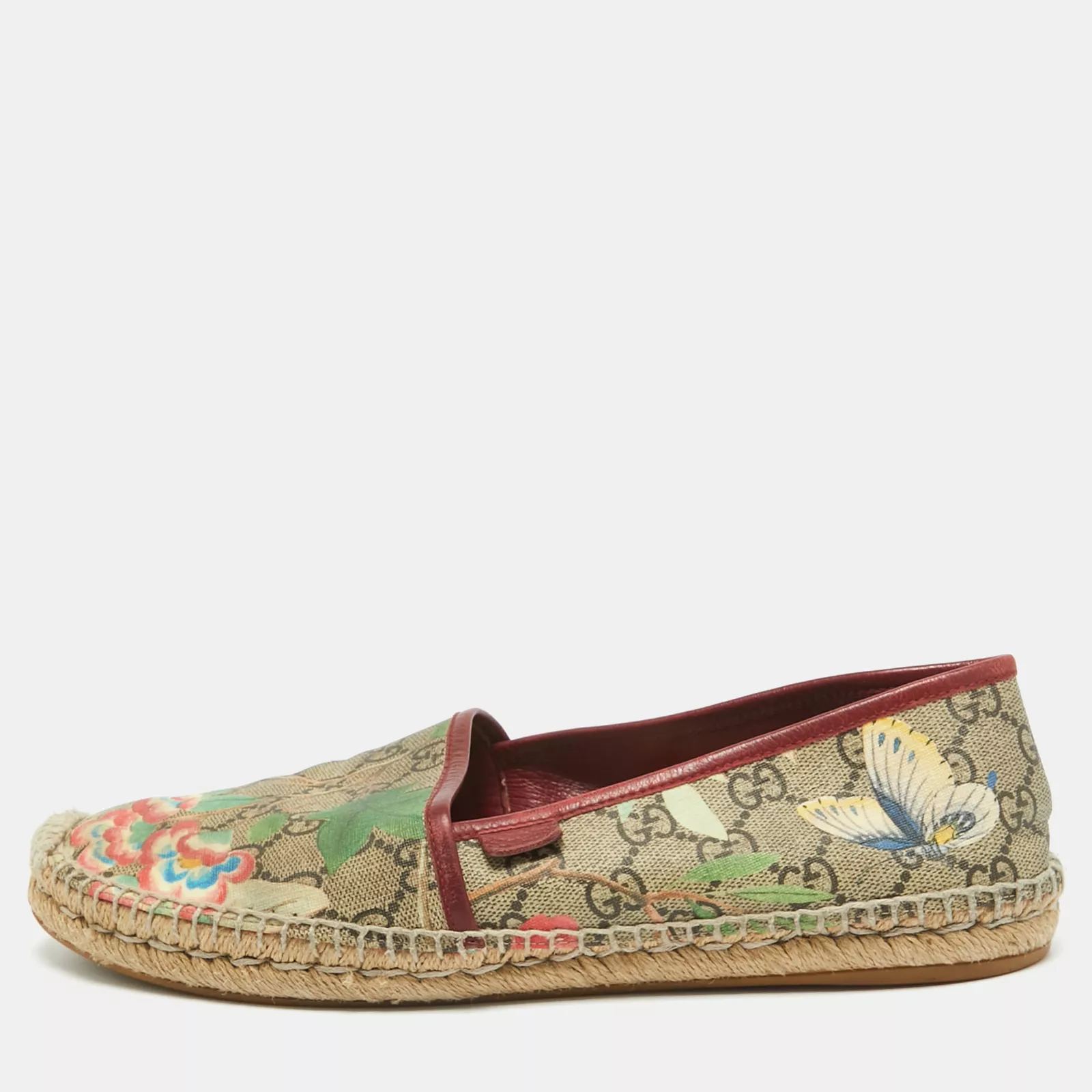 Espadrilles plates en toile Gucci multicolore imprimé Tian GG Supreme taille 41,5