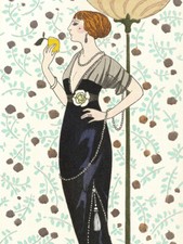 Barbier Mode Paris Frau Kunstplakat Gerahmter Kunstdruck 30x40 cm