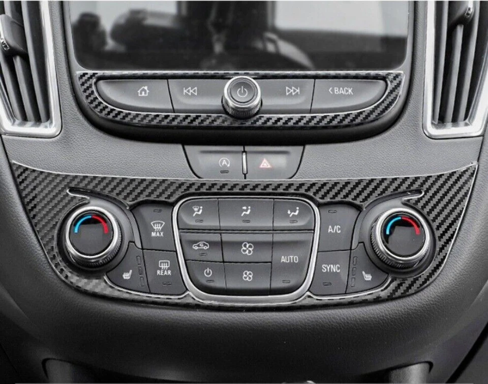 2PCS For 2016-2025 Chevrolet Malibu Carbon Fiber Dashboard Console Trim Cover Foto 4 de 4
