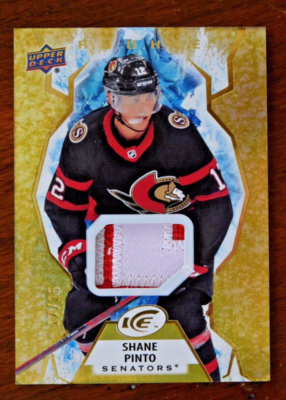 2021-22 Upper Deck Ice Rookie Gold Patch Shane Pinto #/25