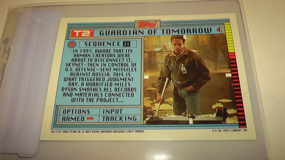 1991 Topps Grade 9.5 Card Sticker #21 Terminator T2 Movie Arnold Schwarzenegger - Image 4 of 4